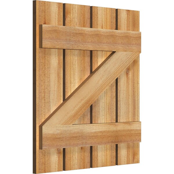 Spaced Board-n-Batten Shutters W/Z-Bar, Rough Sawn Western Red Cedar, 23W X 25H